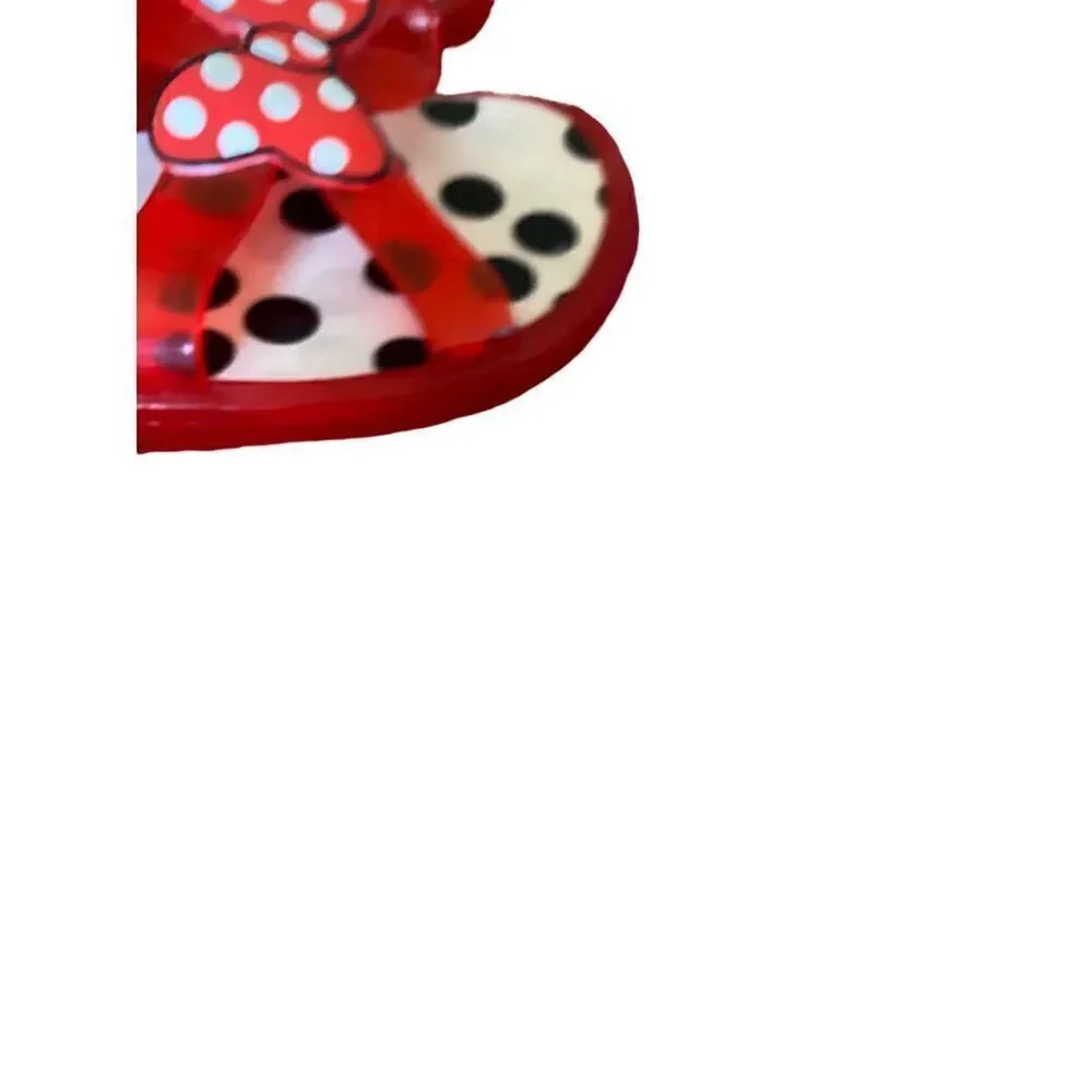 Disney Minnie, mouse, jelly, red and white open toed sandals, size 1
